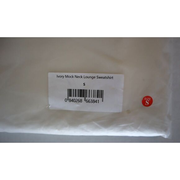 VEILED New York Women's Sz S Ivory Mock Neck Lounge Sweatshirt - Picture 13 of 13